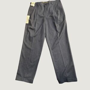Savane Mens Deep Dye Pleated‎ Dress Pants Charcoal Gray 38x32 NWT Scotchgard